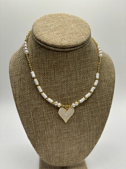 Collar Corazón Blanco