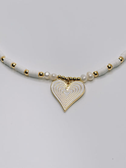 Collar Corazón Blanco