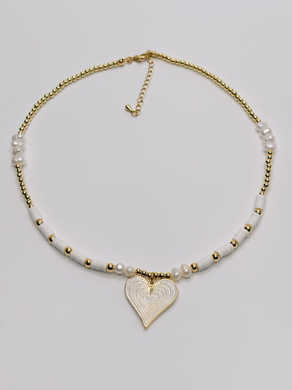 Collar Corazón Blanco