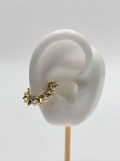 Ear Cuff Perlas & Brillantes